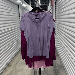 Torrid | Classic Fit Crochet Cutout Tee in Purple | size 2